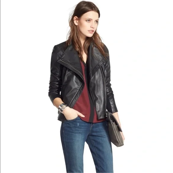 TROUVÉ BLACK LEATHER JACKET - Picture 3 of 7